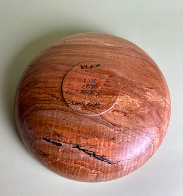 Curly Maple Bowl 9.5" x 2.25"