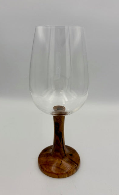 Large Bordeaux Wine Glass with Pecan base
