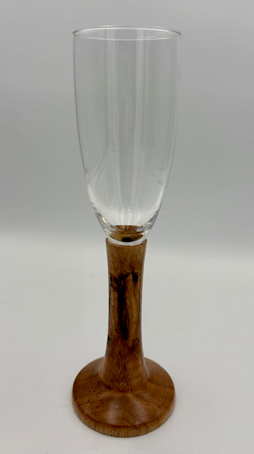 Champagne Flute with Maple base