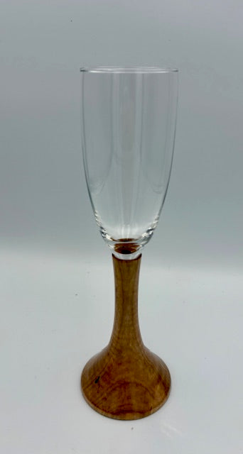 Champagne Flute with Maple base