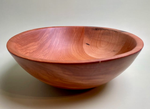 Cherry bowl with 100% food safe oil-based finish and buffed to a matte sheen.