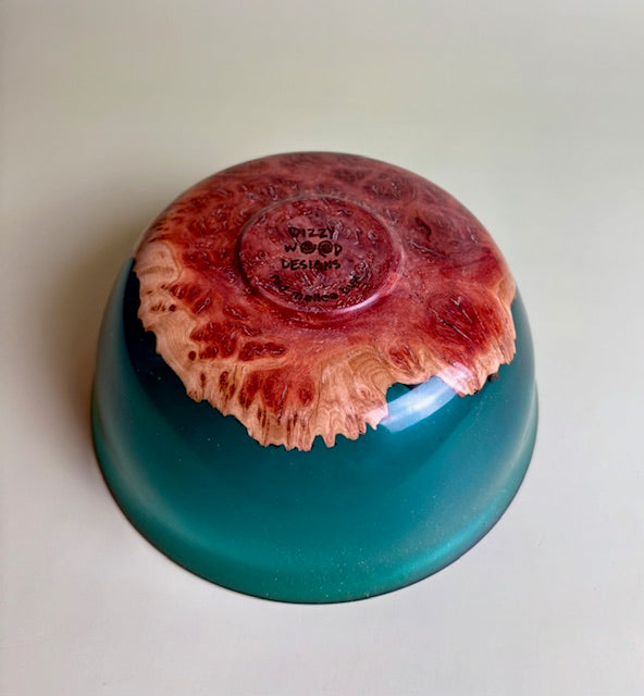 Resin and Red Mallee Burl Bowl 6.5" x 2.75"