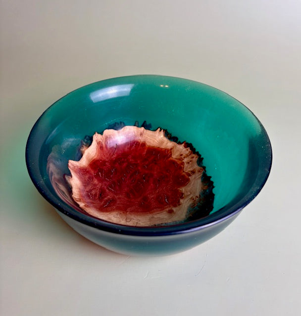 Resin and Red Mallee Burl Bowl 6.5" x 2.75"