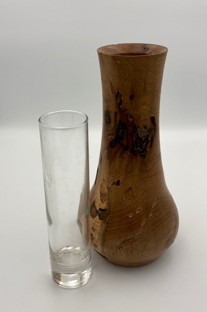 Hickory Vase with Glass Insert
