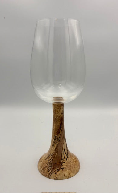 Large Bordeaux Wine Glass with Pecan base