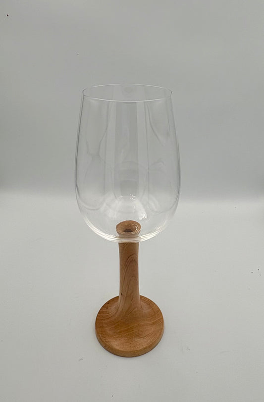 Large Bordeaux Wine Glass with Pecan base