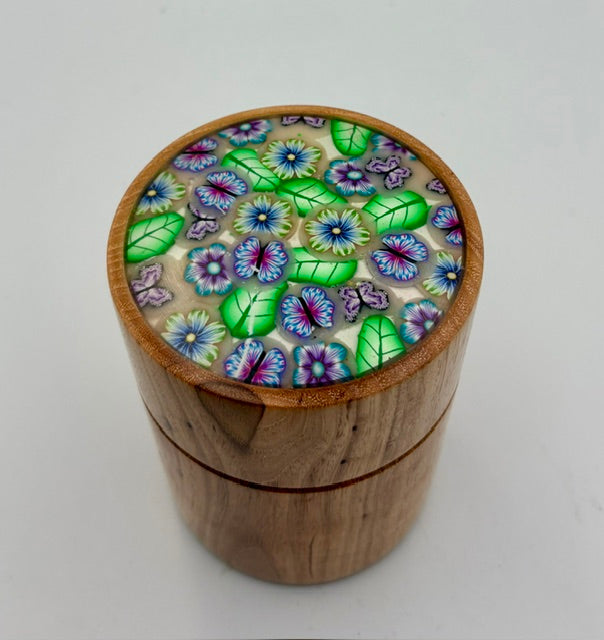 Pecan Box with Polymer Clay Insert