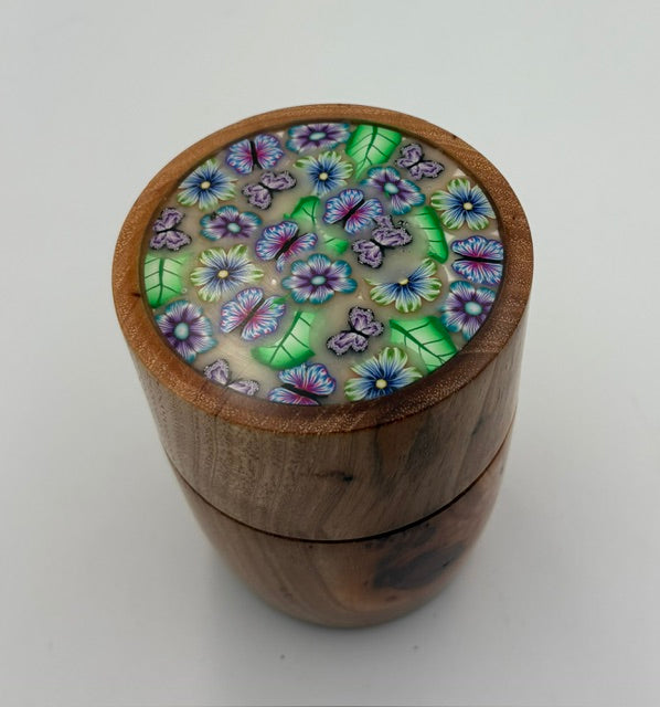 Pecan Box with Polymer Clay Insert
