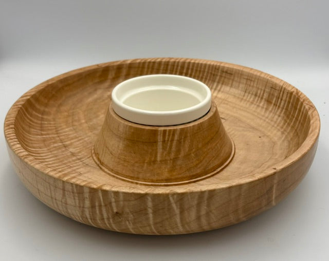 Curly Maple Chip and Dip Bowl 13” x 2.25"