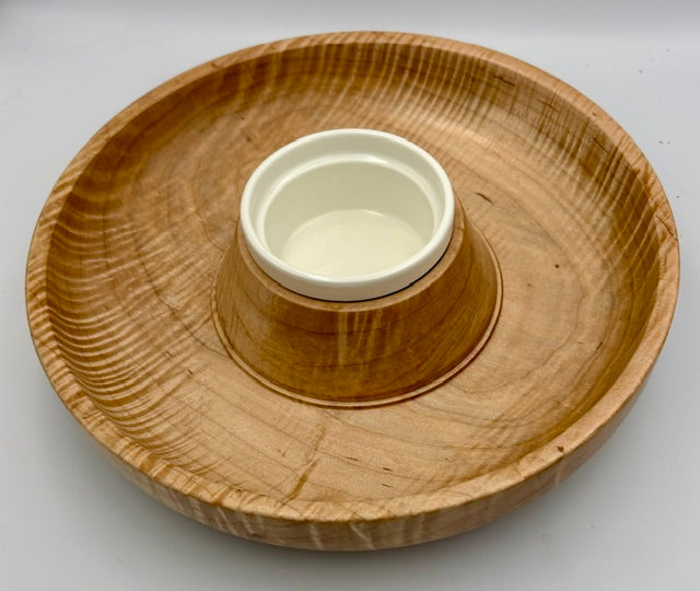 Curly Maple Chip and Dip Bowl 13” x 2.25"