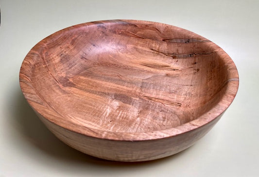 Ambrosia maple bowl with 100% food safe oil-based finish and buffed to a matte sheen.