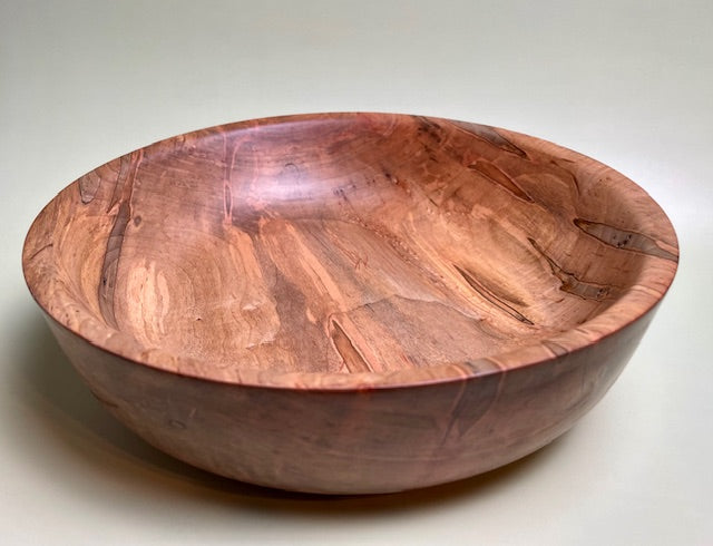 Ambrosia maple bowl with 100% food safe oil-based finish and buffed to a matte sheen.