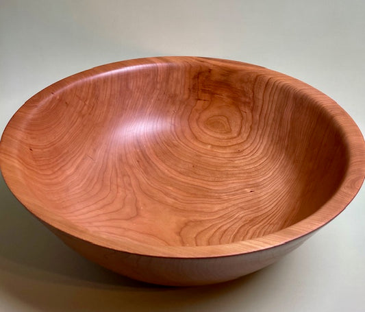 Cherry bowl with 100% food safe oil-based finish and buffed to a matte sheen.