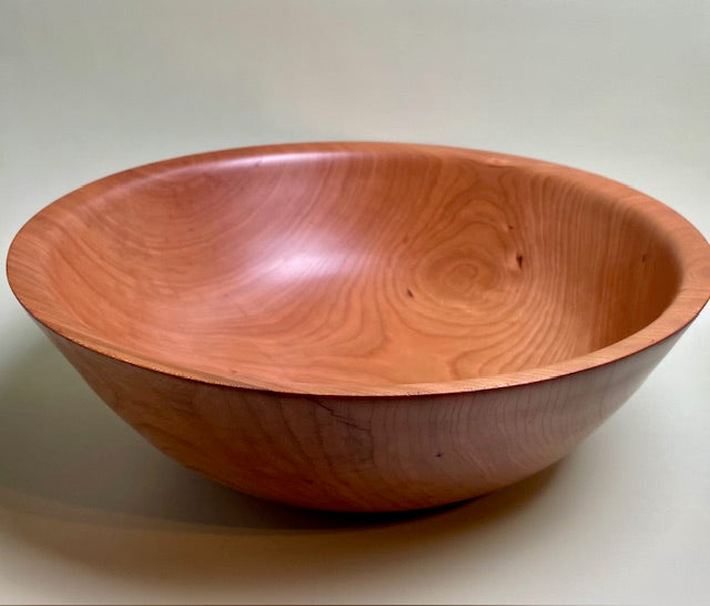Cherry bowl with 100% food safe oil-based finish and buffed to a matte sheen.