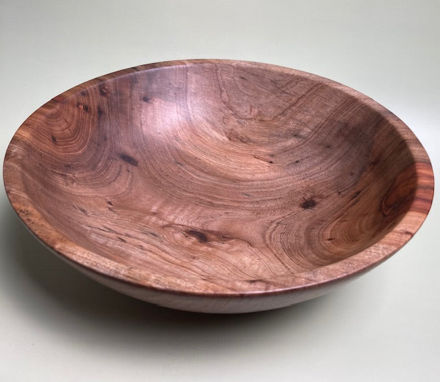 Native Texas pecan bowl with 100% food safe oil-based finish and buffed to a matte sheen.