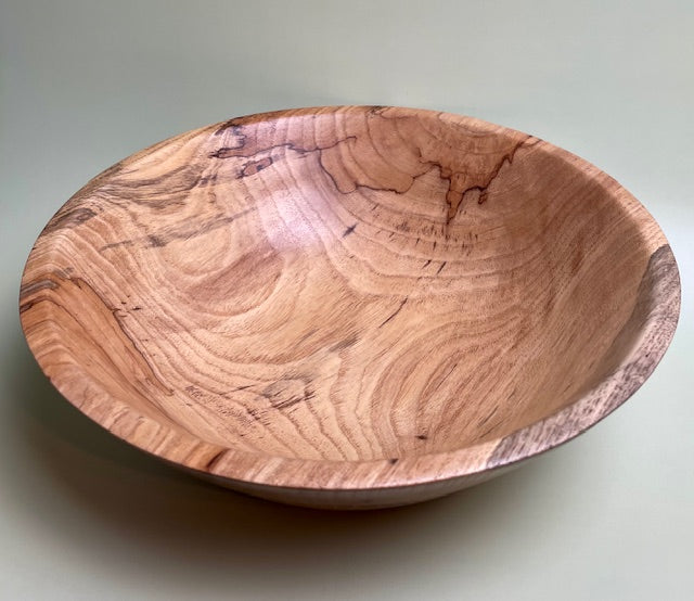 Native Texas pecan bowl with 100% food safe oil-based finish and buffed to a matte sheen.