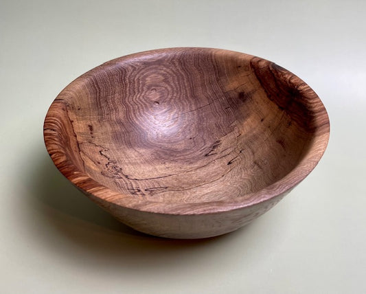 Native Texas pecan bowl with 100% food safe oil-based finish and buffed to a matte sheen.