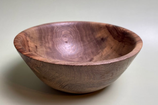 Native Texas pecan bowl with 100% food safe oil-based finish and buffed to a matte sheen.