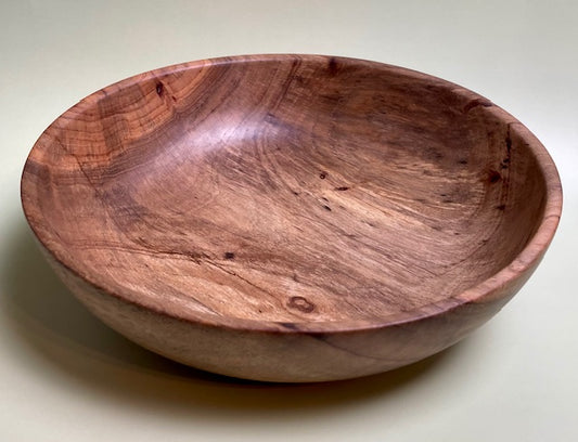 Native Texas pecan bowl with 100% food safe oil-based finish and buffed to a matte sheen.