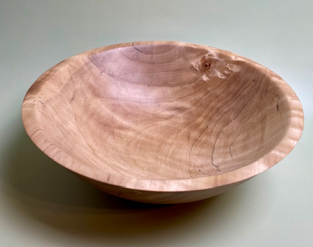 Poplar bowl with 100% food safe oil-based finish and buffed to a matte sheen.