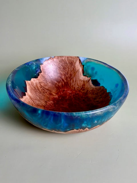 Resin and Red Mallee Burl Bowl 7.5" x 2.5"