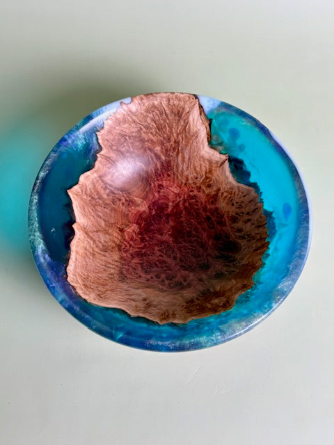 Resin and Red Mallee Burl Bowl 7.5" x 2.5"