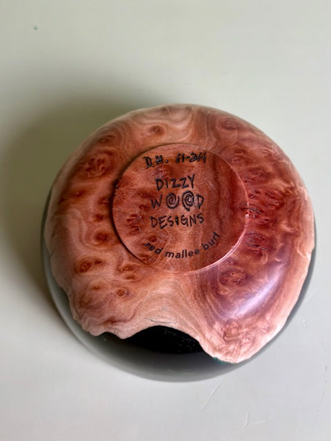 Resin and Red Mallee Burl Bowl 5.25" x 2.5"