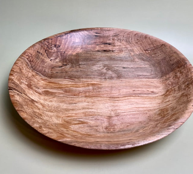 Spalted maple bowl with 100% food safe oil-based finish and buffed to a matte sheen.