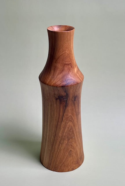 Oak vase finished with a natural oil-based finish and buffed to a matte sheen.